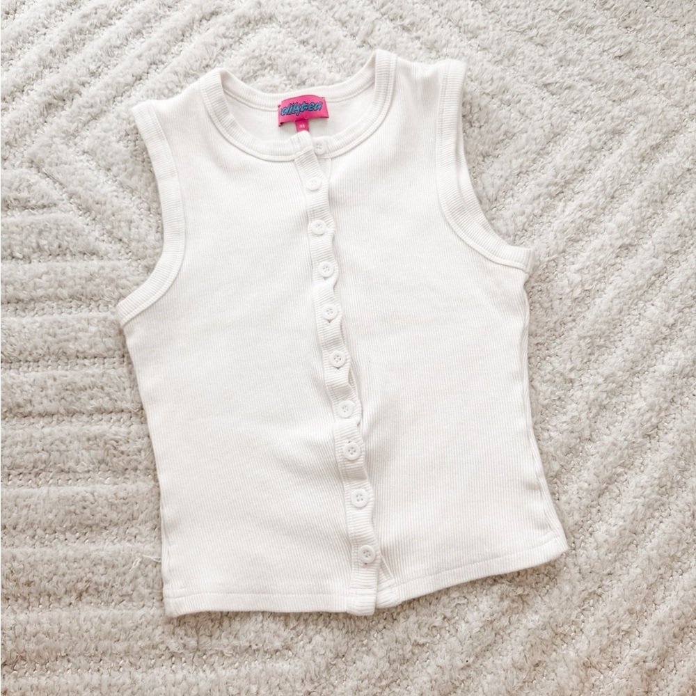 Edikted Women's White Ripped Tank Top - Size XS